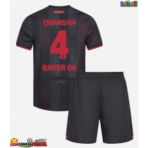 Camisa de Futebol Bayer Leverkusen Jarell Quansah #4 Equipamento Principal Infantil 2025-26 Manga Curta (+ Calças curtas)